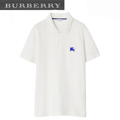 BURBERRY-80849371 버버리 블랙 코튼 폴로 티셔츠 남성용