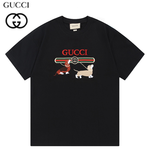 GUCCI-06204 구찌 블랙 아플리케 장식 티셔츠 남여공용