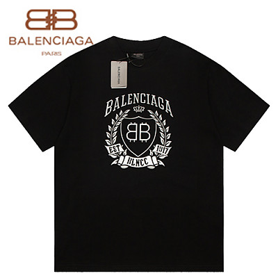 BALENCIAGA-070211 발렌시아가 블랙 아플리케 장식 티셔츠 남여공용