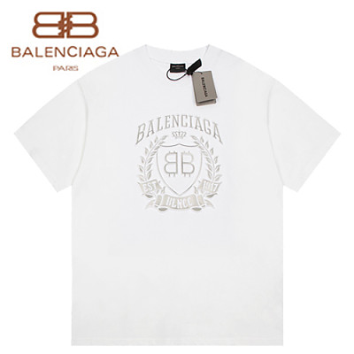 BALENCIAGA-070212 발렌시아가 화이트 아플리케 장식 티셔츠 남여공용