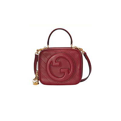 GUCCI-744434 6420 구찌 레드 가죽 블론디 미니 탑 핸들백