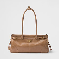 PRADA-1BA426 프라다 코코아 브라운 미디엄 스웨이드 핸드백 32cm
