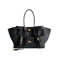 BALENCIAGA-발렌시아가 블랙 실버 벨 에어 미디엄 캐리 올 백 37cm - 8054812ABAW1000