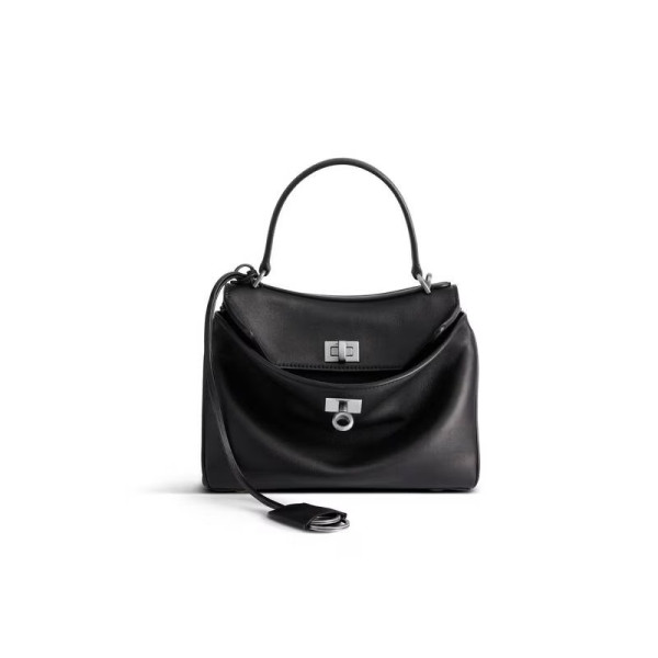 BALENCIAGA-795456 발렌시아가 블랙 실버 로데오 미니 핸드백 23cm