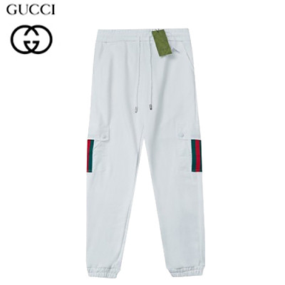 GUCCI-083013 구찌 화이트 Web 스트라이프 장식 스웨트팬츠 남여공용