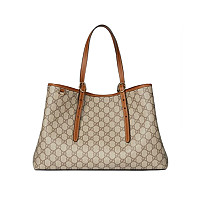 GUCCI-815213 9862 구찌 베이지/라이트 블루 GG 엠블럼 미디엄 토트백