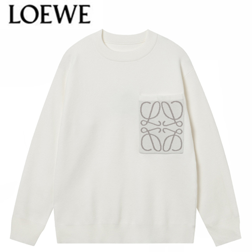 LOEWE-12046 로에베 화이트 니트 코튼 스웨터 남여공용