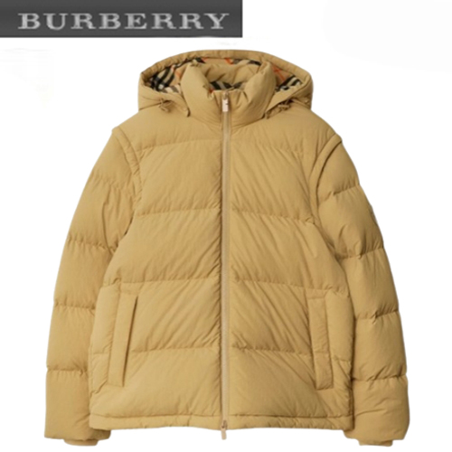 BURBERRY-80979441 버버리 베이지 디태처블 슬리브 나일론 비드포드 퍼퍼 재킷 남여공용