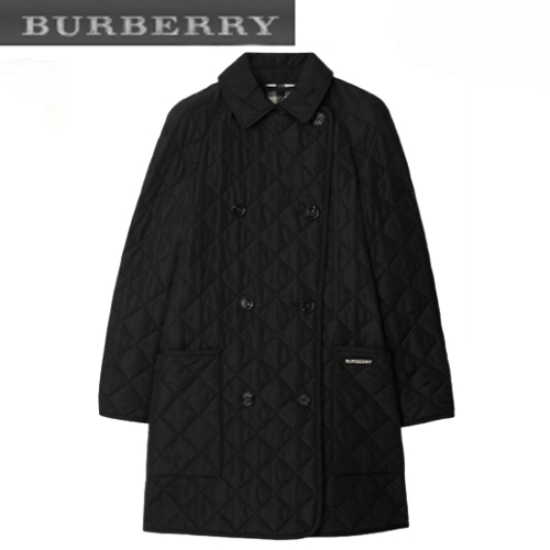 BURBERRY-12222 버버리 블랙 나일론 퀄팅 코트 여성용