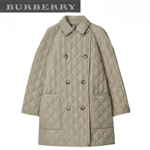 BURBERRY-12223 버버리 그레이 나일론 퀄팅 코트 여성용