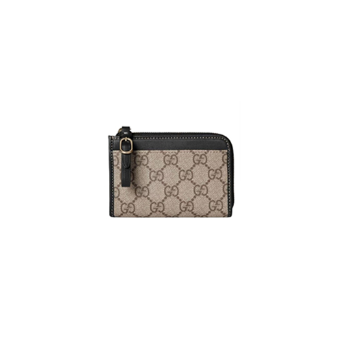 GUCCI-821804 9741 구찌 블랙 GG 엠블럼 지퍼 카드 케이스