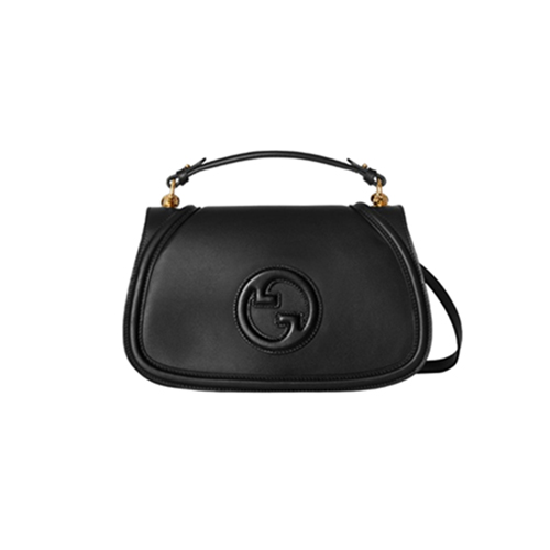 GUCCI-815716 1000 구찌 블랙 가죽 구찌 블론디 미디엄 탑 핸들백