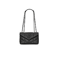 SAINT LAURENT-759337 생 로랑 블랙/골드 양가죽 puffer 토이