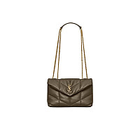 SAINT LAURENT-759337 생 로랑 블랙/골드 양가죽 puffer 토이