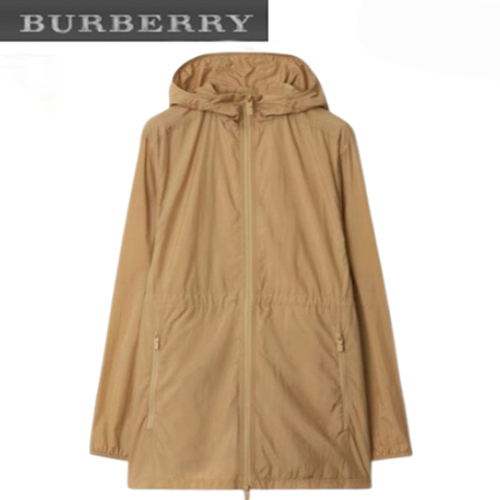 BURBERRY-02172 버버리 베이지 아플리케 장식 바람막이 후드 재킷 여성용