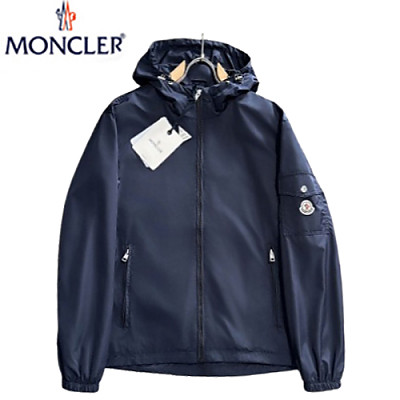 MONCLER-021915 몽클레어 블랙 나일론 바람막이 후드 재킷 남성용