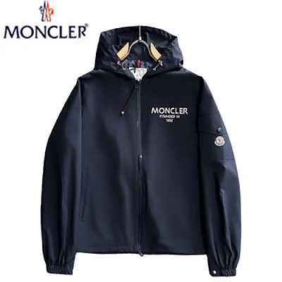 MONCLER-02194 몽클레어 네이비 아플리케 장식 바람막이 후드 재킷 남성용