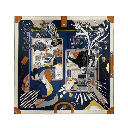 HERMES-H004119S 에르메스 베이지 Bagage a Main 스카프