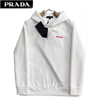 PRADA-02228 프라다 화이트 코튼 후드 티셔츠 남성용
