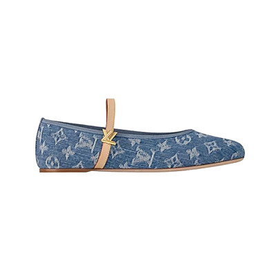 LOUIS VUITTON-1ADIBC 루이비통 블루 모노그램 데님 로미 플랫 발레리나