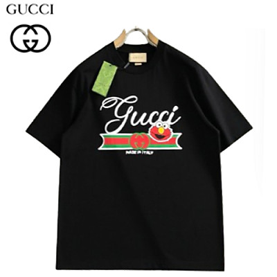 GUCCI-042212 구찌 블랙 프린트 장식 티셔츠 남성용