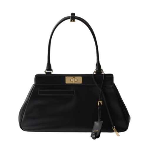PRADA-1BG569 프라다 블랙 미디엄 송아지 가죽 토트백
