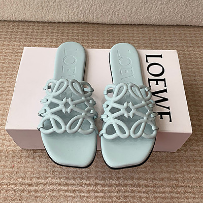 LOEWE-LLSP465 로에베 화이트 페탈 애너그램 슬라이드 여성용