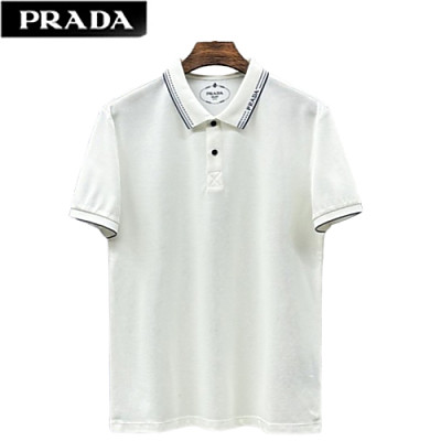 PRADA-050712 프라다 화이트 코튼 폴로 티셔츠 남성용