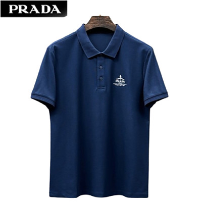 PRADA-050715 프라다 네이비 코튼 폴로 티셔츠 남성용