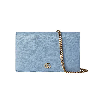 GUCCI-497985 4041 구찌 블루 GG 마몽 체인 바이컬러 지갑