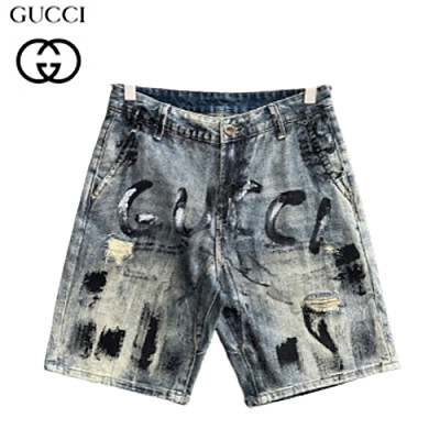 GUCCI-071413 구찌 블루 프린트 장식 청반바지 남성용