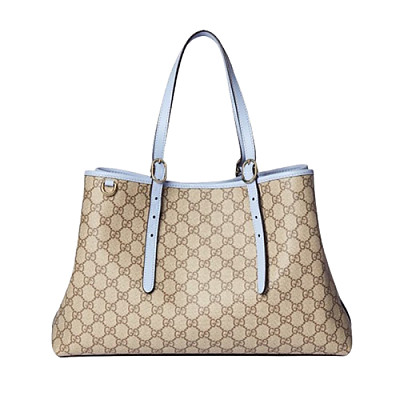 GUCCI-815213 1000 구찌 블랙 가죽 GG 엠블럼 미디엄 토트백