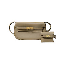 HERMES-KM17 에르메스 화이트 은장 SWIFT 가죽 켈리 무브