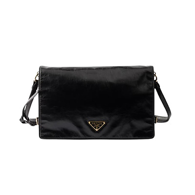 PRADA-1BD385 프라다 블랙 미디엄 가죽 숄더백