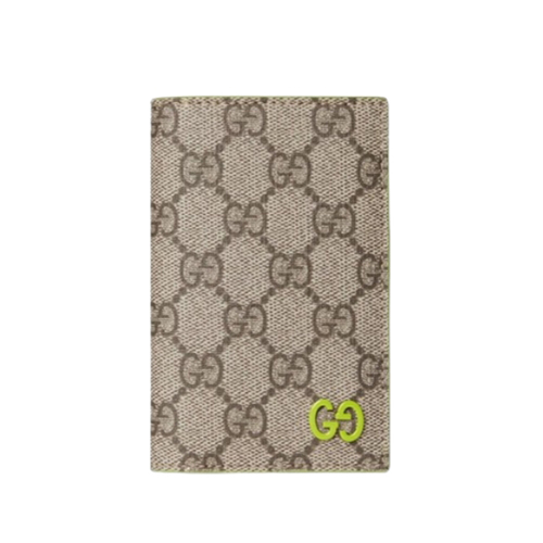 GUCCI-768249 9742 구찌 베이지/브라이트 그린 바이컬러 GG 롱 카드 케이스