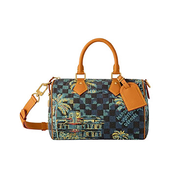 LOUIS VUITTON-N40700 루이비통 다미에 데님 스피디 반둘리에 25