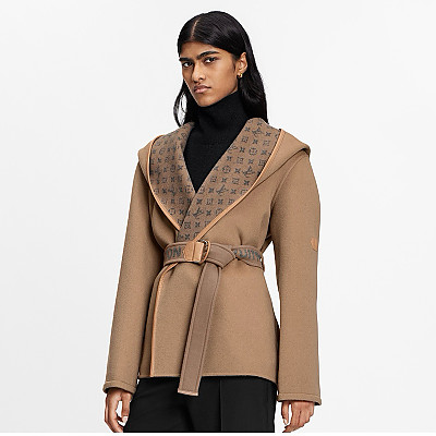 LOUIS VUITTON-1A99JA 루이비통 벨티드 쇼트 랩 피코트 베이지