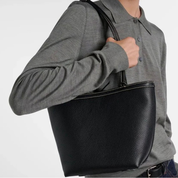 [스페셜오더]THE ROW-1854 더 로우 블랙 송아지 가죽 TR Park Tote Stitch 토트백 스몰