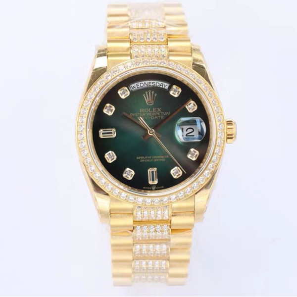 [TW Factory][스페셜오더]ROLEX-228239 롤렉스 데이-데이트 다이아 스틸 그린다이얼 페이크시계 40mm
