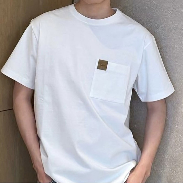 Dior-04012 디올 브라운 스웨이드 패치 반팔  블랙 남녀공용