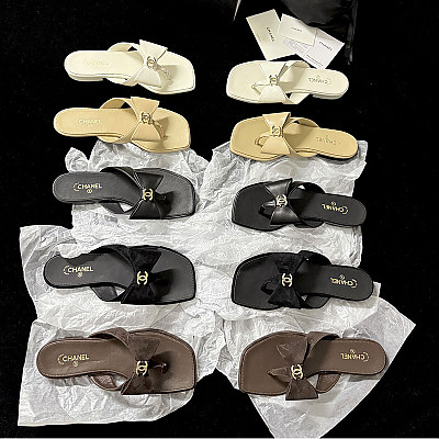 CHANEL-07022 샤넬 2026SS 더블 C 보우 클립 플립플롭