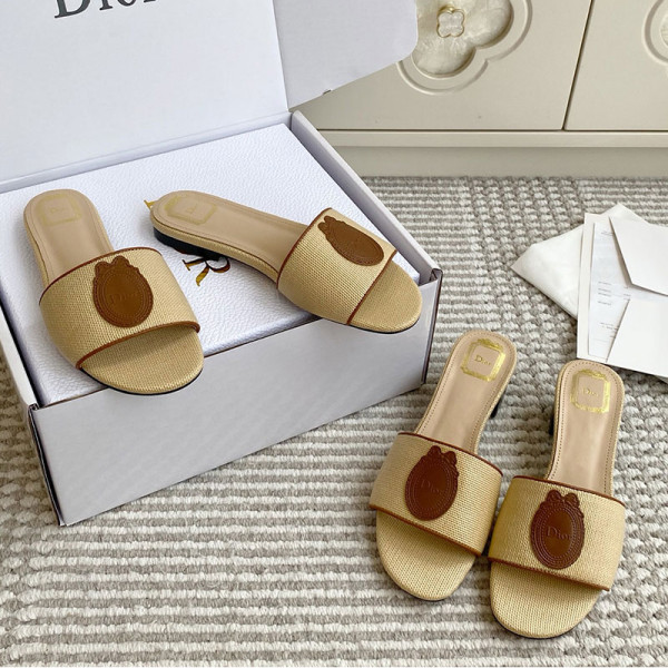 DIOR-07041 디올 2026SS 라피트 배지 스트레이트 샌들