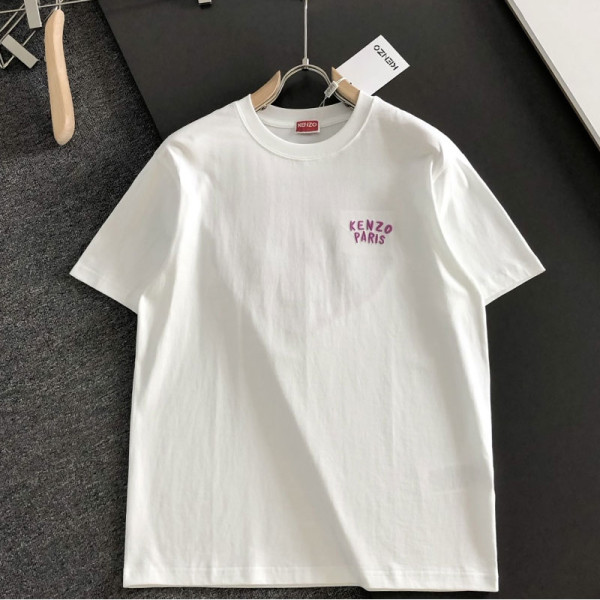 KENZO-07276 겐조 2026SS 봄/여름 최신 라운드넥 자수 패션 반팔 티셔츠