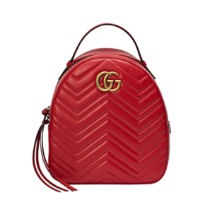 [스페셜오더]GUCCI-476671 6433 구찌 GG 마몽 퀼트 레드가죽 백팩