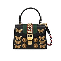 [스페셜오더]GUCCI-470270 8015 구찌 실비 블랙가죽 미니 탑핸들백