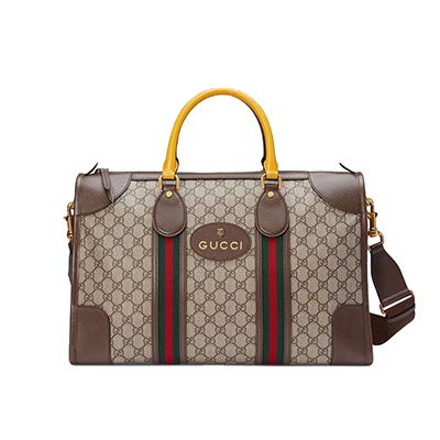 [스페셜오더]GUCCI-459311 8344 구찌 브라운 스웨이드 Web 미디엄 더플백