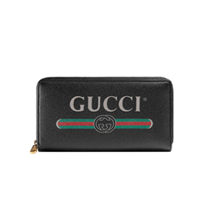 [스페셜오더]GUCCI-496317 8163 구찌 프린트 로고 블랙 지퍼 어라운드 장지갑