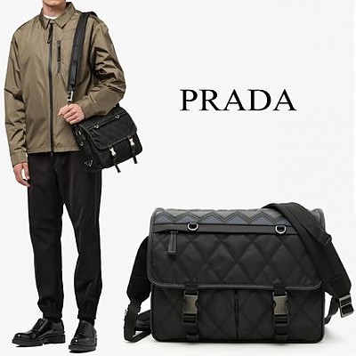 PRADA-2VD768 프라다 블랙 리나일론 라지 크로스백 32cm