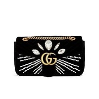 GUCCI-443497 1000 구찌 블랙 페이턴트 가죽 GG 마몽] 스몰 숄더백