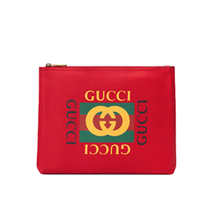 [스페셜오더]GUCCI-500981 6461 구찌 레드 프린트 로고 미디엄 포트폴리오 파우치백